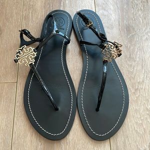 Black patent Tory Burch leather sandal (9.5)